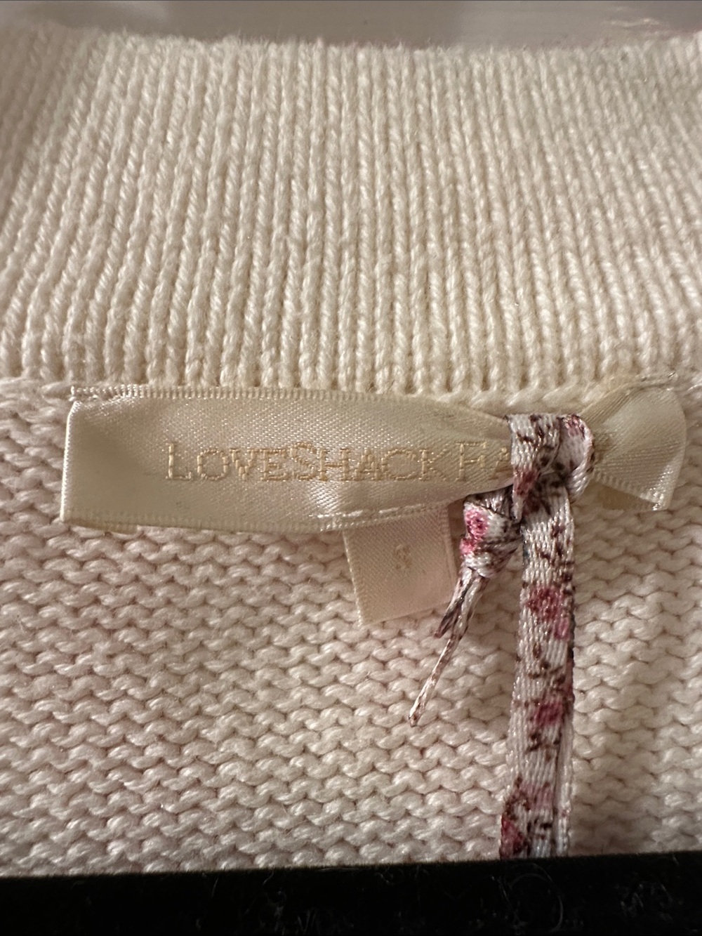 LoveShackFancy Pink and Cream Leopard Print Cardigan - Picture 3 of 6